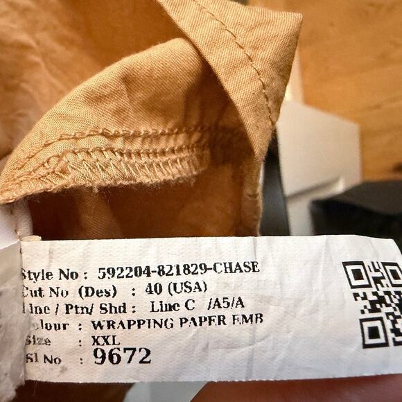 Old Navy Smocked Bodice Tank Top XXL Beige Sleeveless Ruffle Trim Cotton Boho - Picture 7 of 9